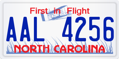 NC license plate AAL4256