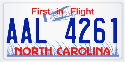 NC license plate AAL4261