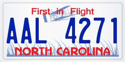 NC license plate AAL4271