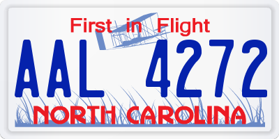 NC license plate AAL4272