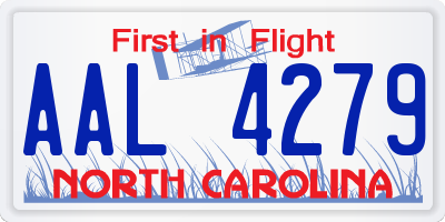 NC license plate AAL4279