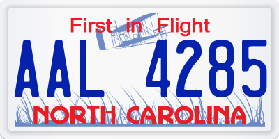 NC license plate AAL4285