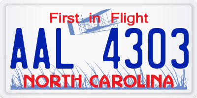 NC license plate AAL4303