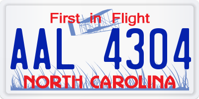 NC license plate AAL4304