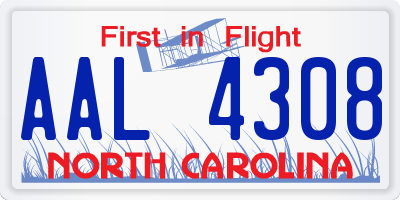 NC license plate AAL4308