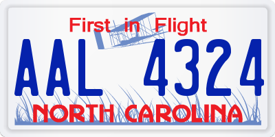 NC license plate AAL4324