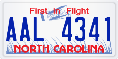 NC license plate AAL4341