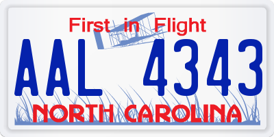 NC license plate AAL4343