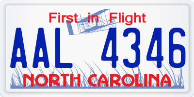 NC license plate AAL4346