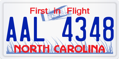 NC license plate AAL4348