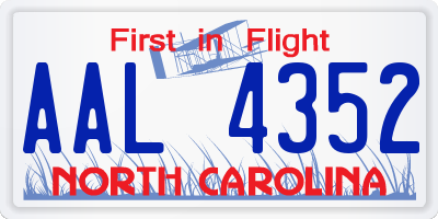 NC license plate AAL4352