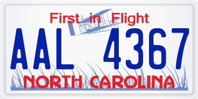 NC license plate AAL4367