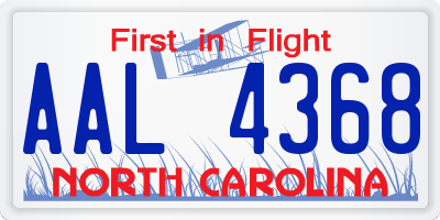 NC license plate AAL4368