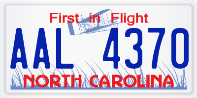 NC license plate AAL4370