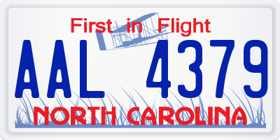 NC license plate AAL4379