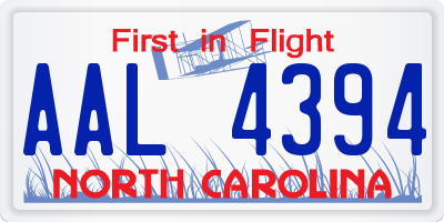 NC license plate AAL4394