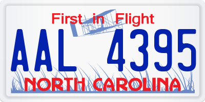 NC license plate AAL4395