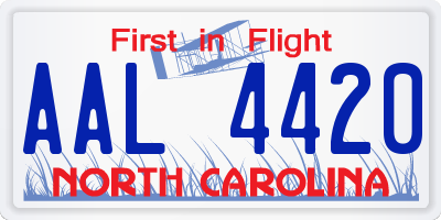 NC license plate AAL4420