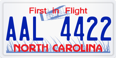 NC license plate AAL4422
