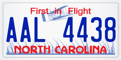NC license plate AAL4438