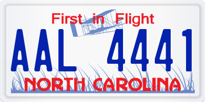 NC license plate AAL4441