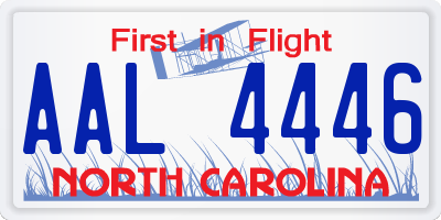 NC license plate AAL4446