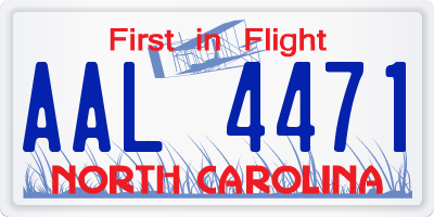 NC license plate AAL4471