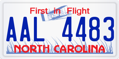 NC license plate AAL4483