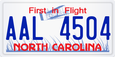 NC license plate AAL4504