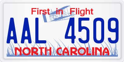 NC license plate AAL4509