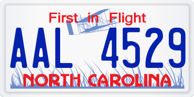 NC license plate AAL4529
