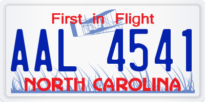 NC license plate AAL4541