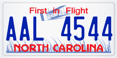 NC license plate AAL4544