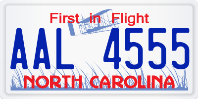 NC license plate AAL4555