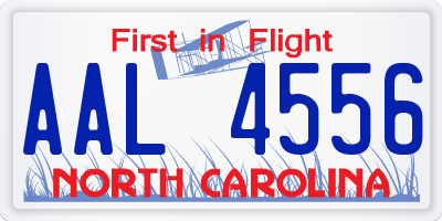 NC license plate AAL4556