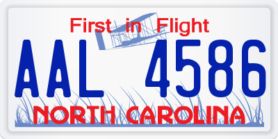 NC license plate AAL4586