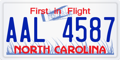 NC license plate AAL4587