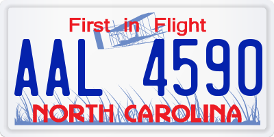 NC license plate AAL4590