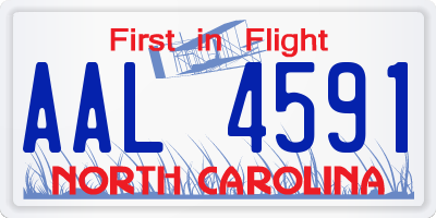 NC license plate AAL4591