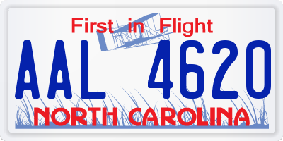 NC license plate AAL4620