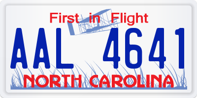 NC license plate AAL4641