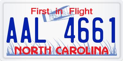 NC license plate AAL4661