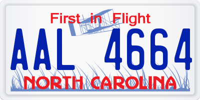 NC license plate AAL4664