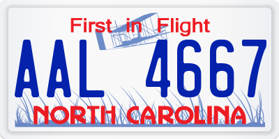 NC license plate AAL4667