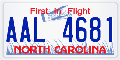 NC license plate AAL4681
