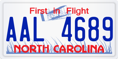 NC license plate AAL4689