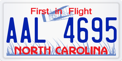 NC license plate AAL4695