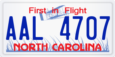 NC license plate AAL4707
