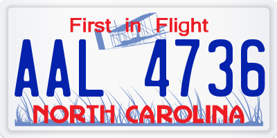 NC license plate AAL4736