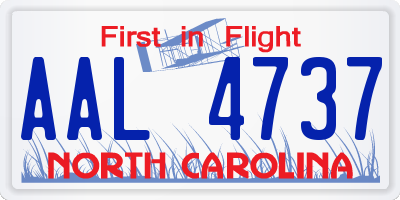 NC license plate AAL4737